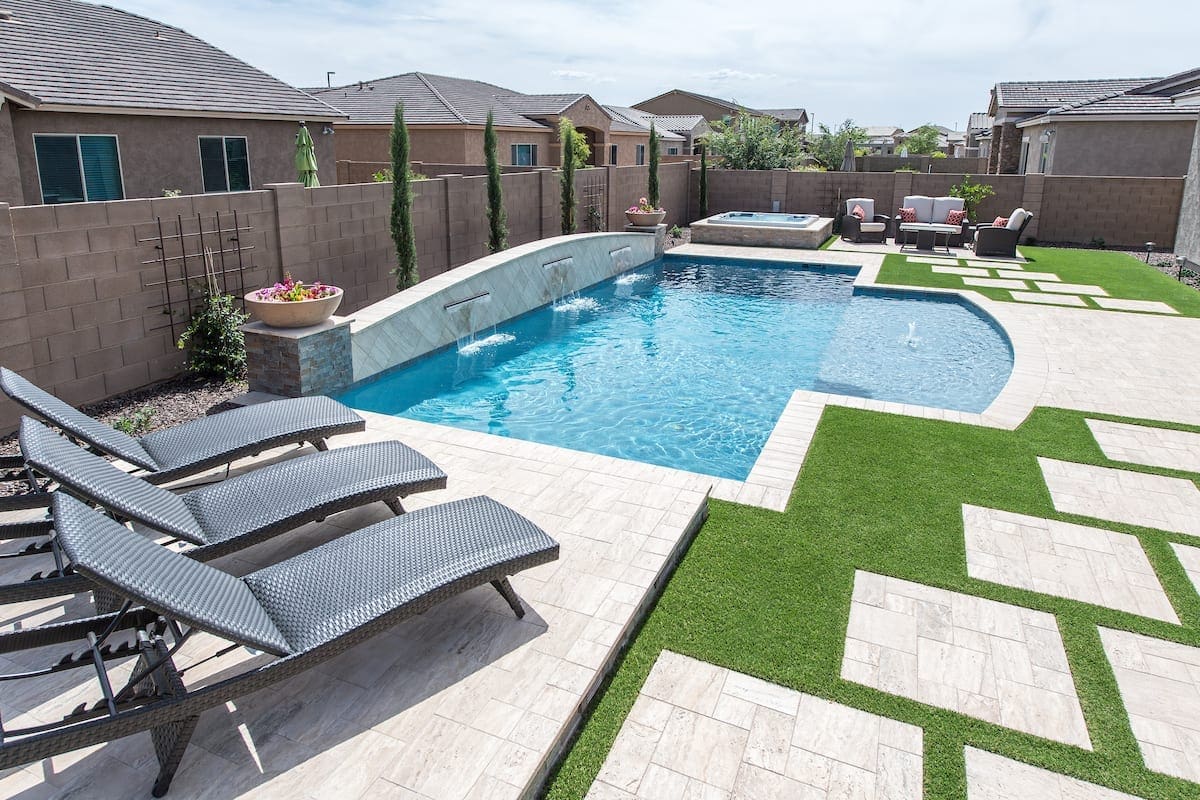 3 water feature modern pool